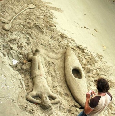 Fotografía titulada "sculpteur de sable…" por Alain Brasseur, Obra de arte original