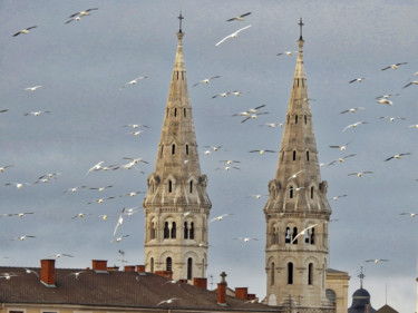 Fotografia intitulada "Macon ,église St Pi…" por Alain Brasseur, Obras de arte originais