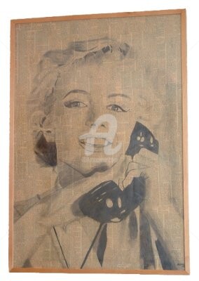 Drawing titled "Marilyn Monroe" by Frédéric Orceau, Original Artwork, Other