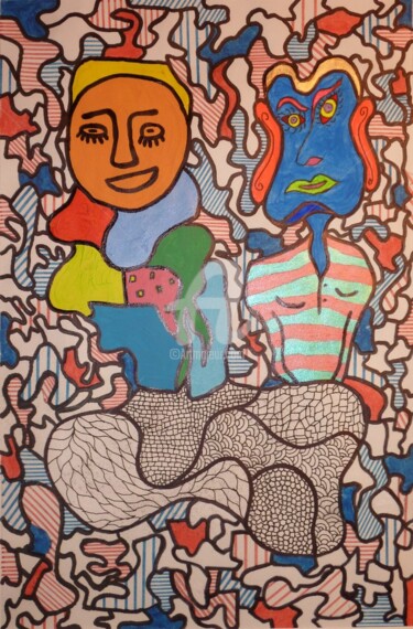 Painting titled "dubuffet-chaissac-m…" by Frédéric Orceau, Original Artwork, Acrylic