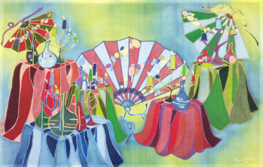 Painting titled "Fans, Candles and J…" by Tereza Ordyan, Original Artwork, Acrylic