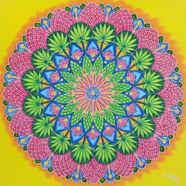 Painting titled "Lotus Mandala 1" by Tereza Ordyan, Original Artwork, Acrylic