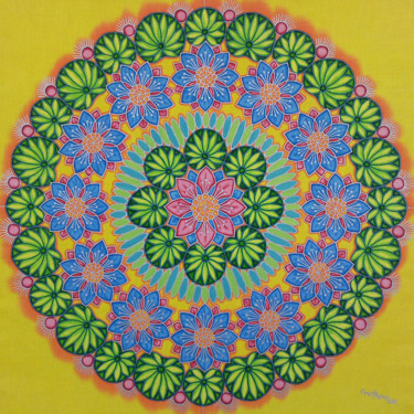 Painting titled "Lotus Mandala 4" by Tereza Ordyan, Original Artwork, Acrylic