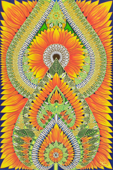 Pittura intitolato "Sunflower" da Tereza Ordyan, Opera d'arte originale, Acrilico