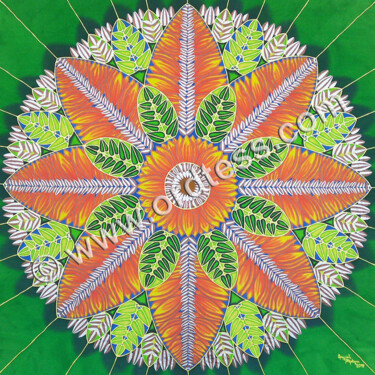 Pittura intitolato "Sunflower Mandala" da Tereza Ordyan, Opera d'arte originale, Acrilico