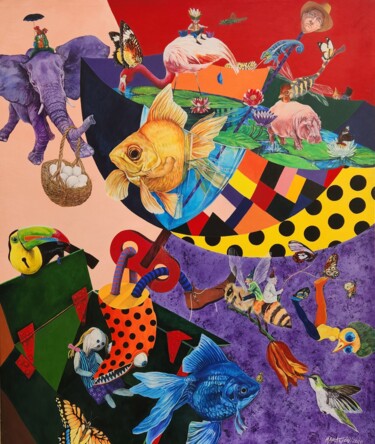 Malerei mit dem Titel "longed dream" von Orestes Barrios Maranon, Original-Kunstwerk, Acryl