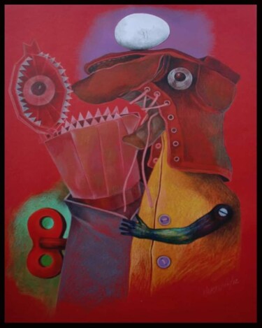 Рисунок под названием "toy theater" - Orestes Barrios Maranon, Подлинное произведение искусства, Карандаш