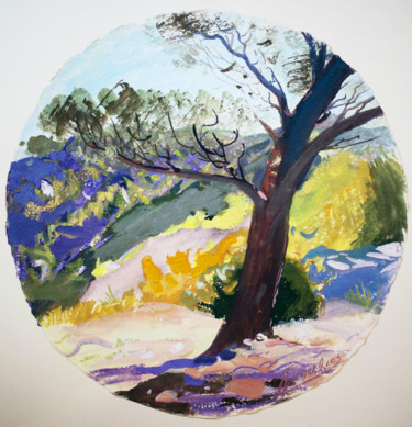 Painting titled "Mont Faron, Toulon" by Orest Hrytsak, Original Artwork, Pigments
