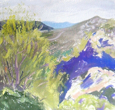Pintura intitulada "Mont Faron, Toulon 2" por Orest Hrytsak, Obras de arte originais, Pigmentos