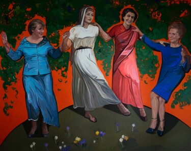 Pintura titulada "Danse politique" por Orest Hrytsak, Obra de arte original, Acrílico Montado en Bastidor de camilla de made…
