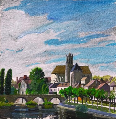 Schilderij getiteld "Moret sur Loing" door Orest Hrytsak, Origineel Kunstwerk, Acryl