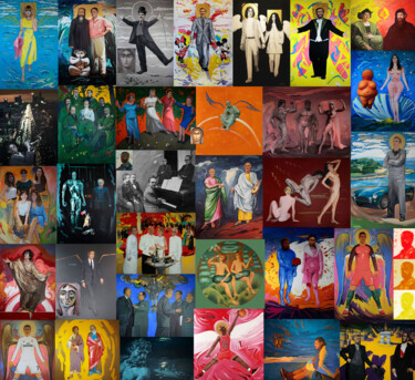 Arte digitale intitolato "PERSONNALITES 37 oe…" da Orest Hrytsak, Opera d'arte originale, Collage digitale