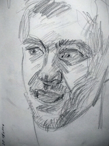 Dessin intitulée "Autoportrait" par Orest Hrytsak, Œuvre d'art originale, Crayon