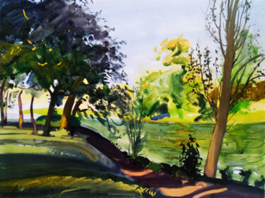 Peinture intitulée "Peuplier, Bois de B…" par Orest Hrytsak, Œuvre d'art originale, Pigments Monté sur Châssis en bois