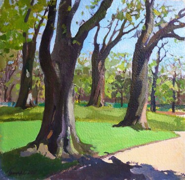 Painting titled "Jardin Luxembourg,…" by Orest Hrytsak, Original Artwork, Pigments