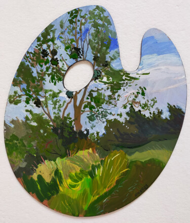Malerei mit dem Titel "Le parc naturel du…" von Orest Hrytsak, Original-Kunstwerk, Acryl