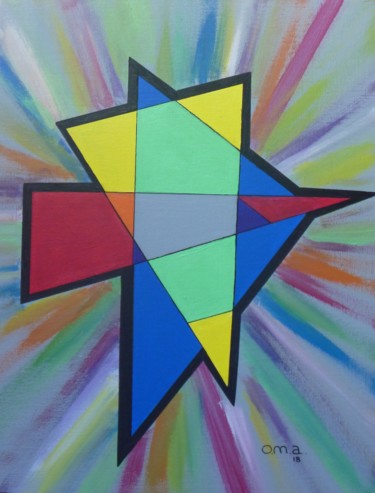 Peinture intitulée "Trinité" par O.M.A., Œuvre d'art originale, Acrylique