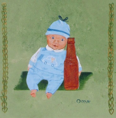 Painting titled "Jean-Pierre (et sa…" by O.M.A., Original Artwork, Acrylic