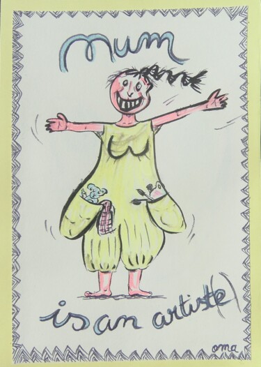 Drawing titled "A french artist" by O.M.A., Original Artwork, Marker