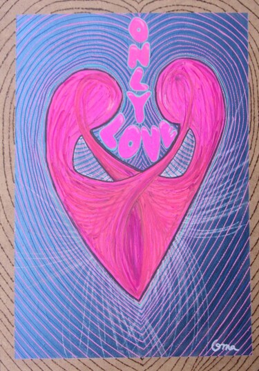 Malerei mit dem Titel "Only Love" von O.M.A., Original-Kunstwerk, Acryl
