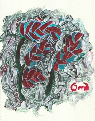 Schilderij getiteld "Fleurs" door O.M.A., Origineel Kunstwerk, Acryl