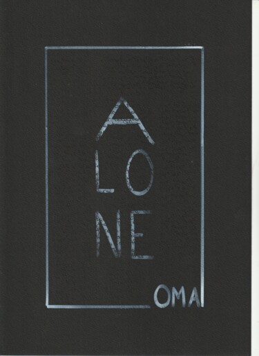Tekening getiteld "Alone" door O.M.A., Origineel Kunstwerk, Marker
