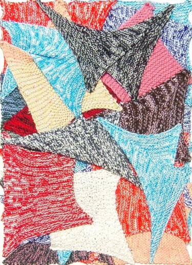 Arte têxtil intitulada "Objet Mobile Accroc…" por O.M.A., Obras de arte originais, Retalhos