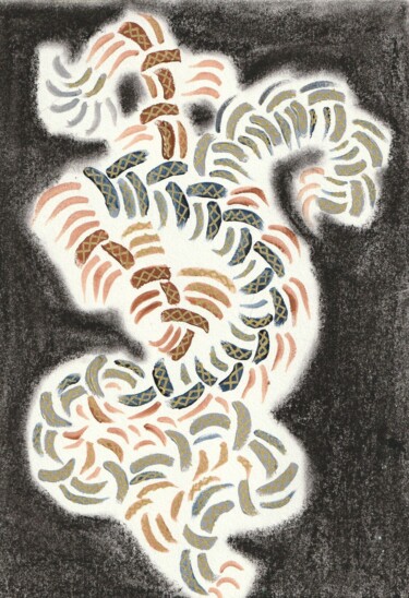 Drawing titled "Danse chinoise" by O.M.A., Original Artwork, Marker