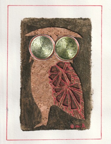 Collages titled "Hibou" by O.M.A., Original Artwork, Collages