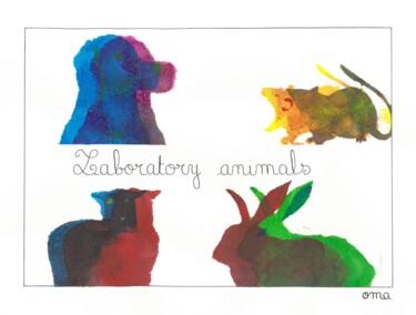 「Laboratory animals」というタイトルの絵画 O.M.A.によって, オリジナルのアートワーク, アクリル