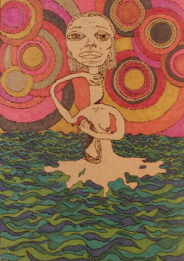 「Dissolution」というタイトルの描画 O.M.A.によって, オリジナルのアートワーク, 木版画