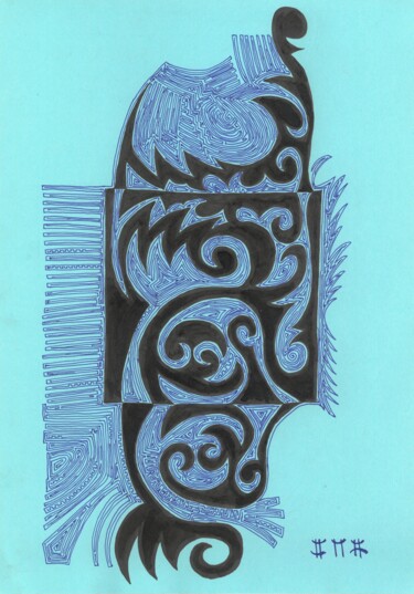 Schilderij getiteld "Ombre japonaise à l…" door O.M.A., Origineel Kunstwerk, Inkt