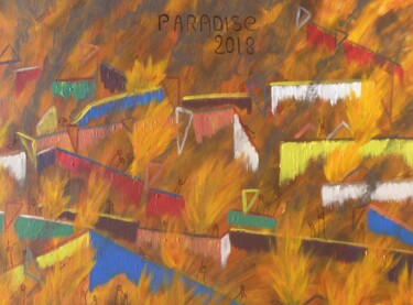 Peinture intitulée "Paradise 2018" par O.M.A., Œuvre d'art originale, Acrylique