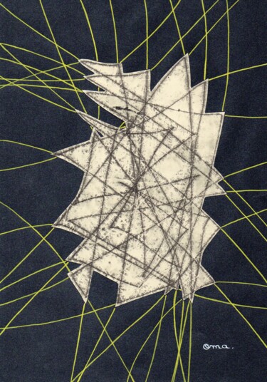 Druckgrafik mit dem Titel "Croissance 3" von O.M.A., Original-Kunstwerk, Monotypie