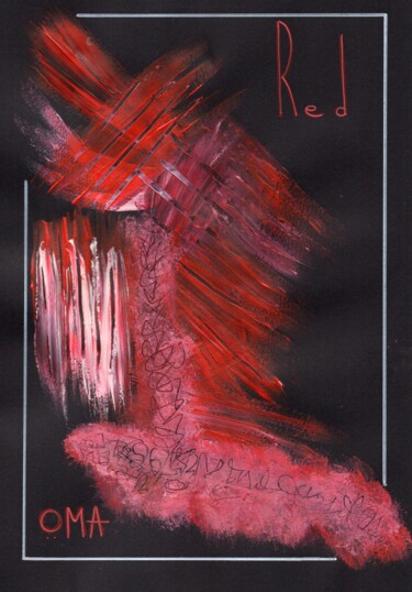 Peinture intitulée "Red" par O.M.A., Œuvre d'art originale, Acrylique