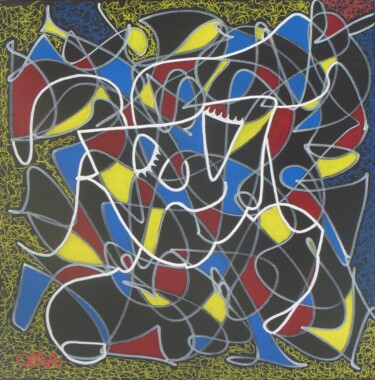 Malerei mit dem Titel "Under pressure" von O.M.A., Original-Kunstwerk, Acryl