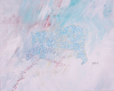 Malerei mit dem Titel "Le paradis blanc" von O.M.A., Original-Kunstwerk, Acryl