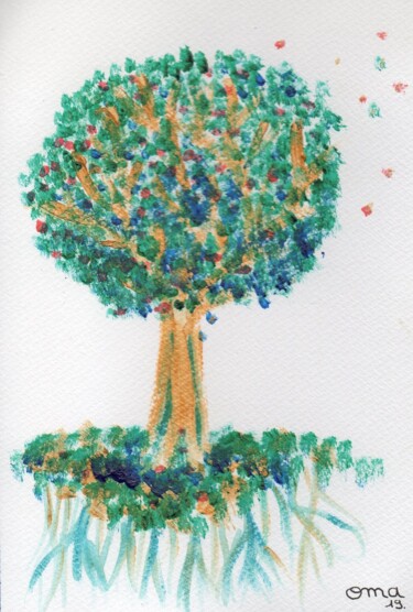 Malarstwo zatytułowany „Space Tree (Esquiss…” autorstwa O.M.A., Oryginalna praca, Akryl