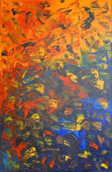 Peinture intitulée "Flamboyant" par Oria, Œuvre d'art originale, Huile