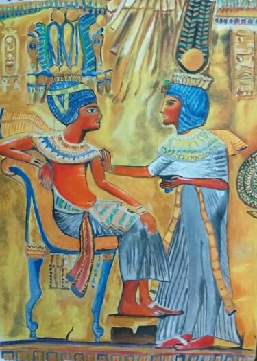 Pintura intitulada "REPLICA of Tutankha…" por Oriental Empyrean - The Art Gallery, Obras de arte originais, Óleo