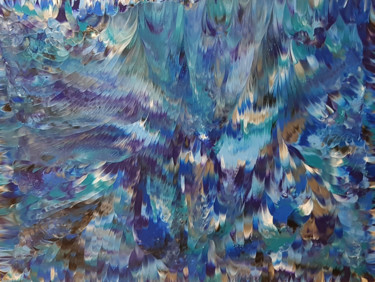 Painting titled "Blue Tundra | 40" x…" by Alexandra Romano, Original Artwork, Acrylic