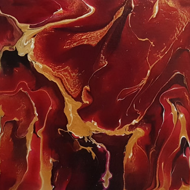Inferno Delight | 8" x 8" Картина под названием "Inferno Delight | 8…" - Alexandra Romano, Подлинное произведение искусства, Акрил
