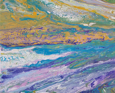 Chaotic Waves | 20" x 16" Картина под названием "Chaotic Waves | 20"…" - Alexandra Romano, Подлинное произведение искусства, Акрил