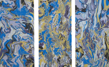 Pittura intitolato "Free Flow | 45" x 3…" da Alexandra Romano, Opera d'arte originale, Acrilico