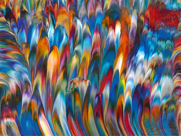 Картина под названием "Aurora Borealis" - Alexandra Romano, Подлинное произведение искусства, Акрил Установлен на Деревянная…