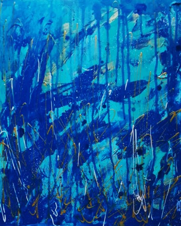 Картина под названием "Ocean Abstract Art" - Céline Marcoz, Подлинное произведение искусства, Акрил