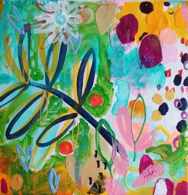 Peinture intitulée "Jardin Art Abstrait…" par Céline Marcoz, Œuvre d'art originale, Acrylique