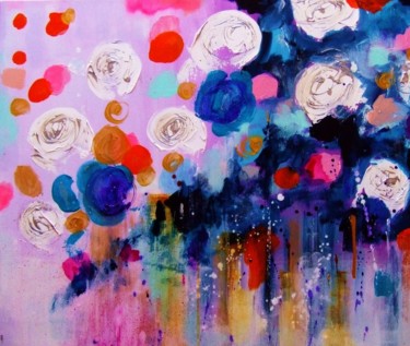 Abstract Flowers Картина под названием "Abstract Flowers" - Céline Marcoz, Подлинное произведение искусства, Акрил