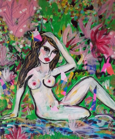 Peinture intitulée "Nu Féminin" par Céline Marcoz, Œuvre d'art originale, Acrylique