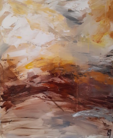 Pittura intitolato "Paysage Neige" da Céline Marcoz, Opera d'arte originale, Acrilico